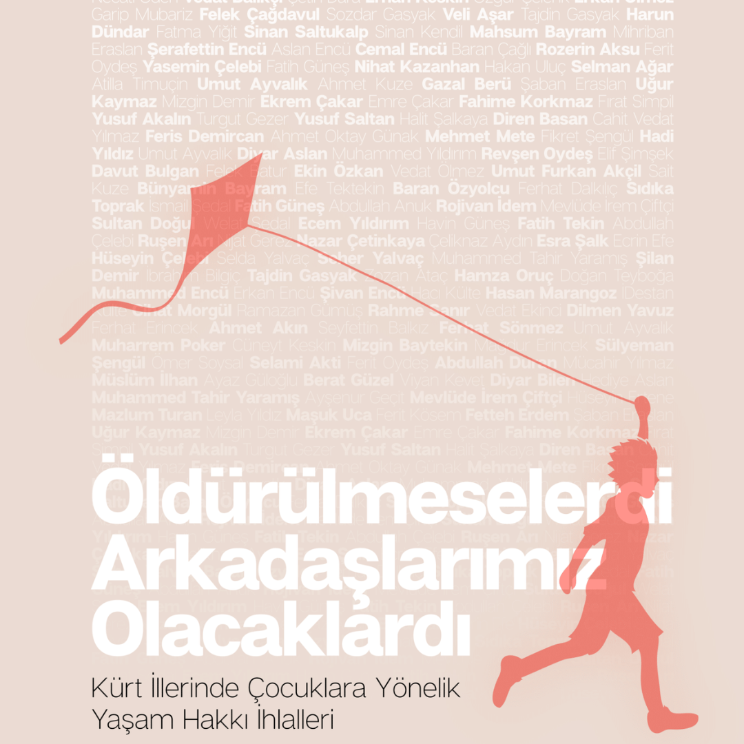 Yasemin Soydan, Medzan Nakçi ve Xemgîn Yusuf Görücü'nün Hafıza ve Gençlik projesinin ilk dönemi içersinde hazırladıkları Öldürülmeselerdi Arkadaşlarımız Olacaklardı: Kürt İllerindeki Çocuklara Yönelik Yaşam Hakkı İhlalleri isimli e-kitaplarının görseli.