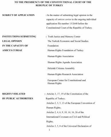 Amicus Curiae Report on Enforced Disappearances